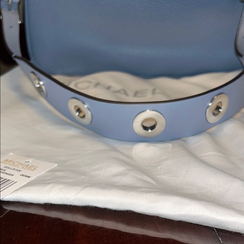 Michael Kors Light Blue Leather Tote - Picture 4 of 5